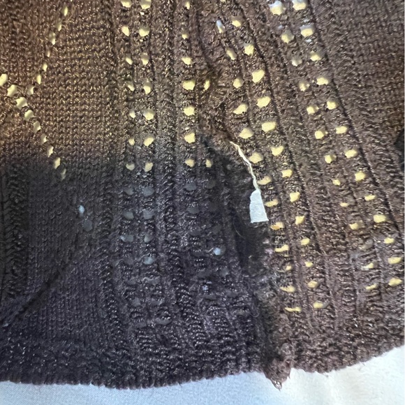 Women’s Brown Cables Cardigan Sweater with Rhinestone Buttons lightweight - Picture 5 of 5